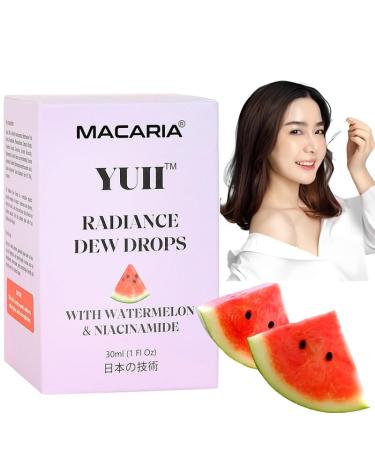 MACARIA YUII Dew Drops Glow Niacinamide Watermelon Toner - Face Serum with Vitamin E & C Skin Care Facial Toner Plump Smooth Moisturize (Japanese Recipe)