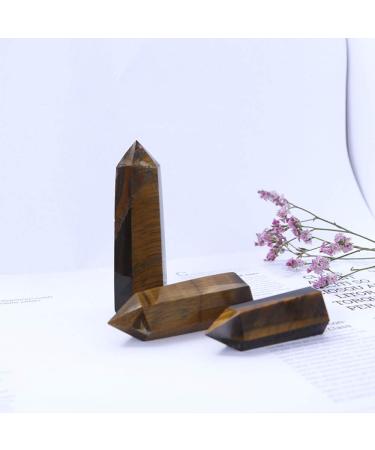 1PC natural crystal hexagon crystal point mineral ornament health healing stones magic wand modern home decor collect gift-tiger eye_70-80mm tigers eye 70-80mm