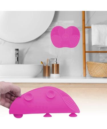 Silicone Makeup Brush Cleaning Mat - Portable Brush Washing Tool - Rose - Buy Online on GoSupps.com