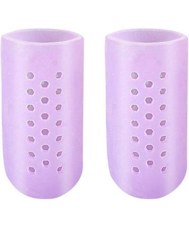 Breathable Gel Toe Caps - Purple Small Toe Protectors for Blisters, Corns, Hammer Toes - Prevent Friction Pains - Chocolate Pedicure Toe Sleeves - Buy Online on GoSupps.com