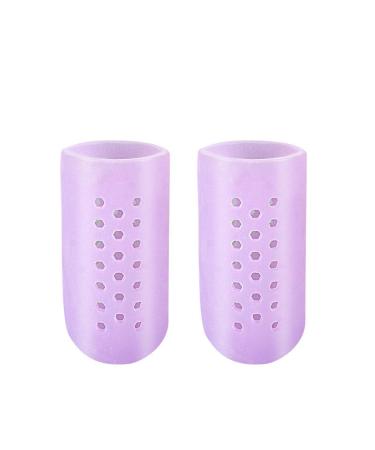 Gel Toe Protector Silicone Toe Caps Toe Sleeve Protectors for Corns Blisters and Ingrowns Toenails Heel Stick (Purple M)