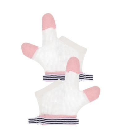 Healeved Baby Nail Kit Finger Gloves 1 Pair Baby Stop Thumb Sucking Mesh Infant Stop Thumb Sucking Gloves No Scratch Finger Thumb Protector for Kids Boys Girls Size M Baby Nail Kit Finger Gloves 11X9.5CM