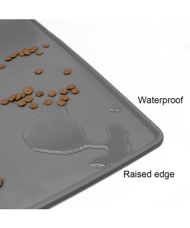 Marchul Waterproof Non-Slip Silicone Dog Cat Food Mat | Raised Edges Pet Feeding Placemat Tray 14.4*10.6 - Buy Online on GoSupps.com