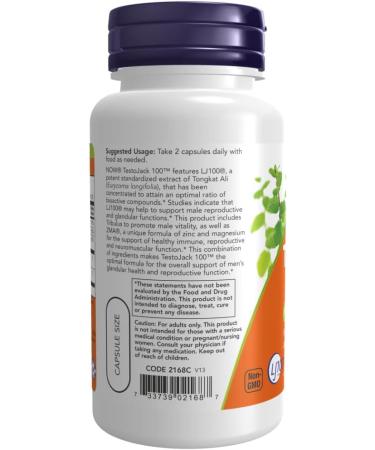 Buy Now Foods Testojack 100 Male Performance Formula 60 vcaps - Boost Testosterone & Enhance Male Performance | International Shipping Available - Buy Online on GoSupps.com