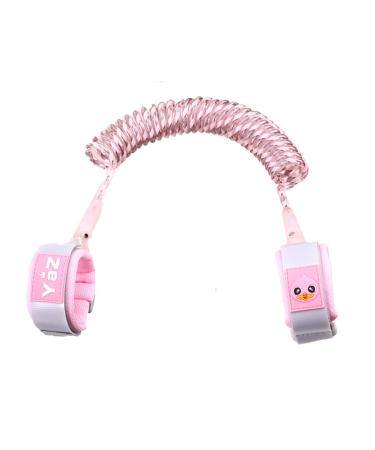 Eidyer Anti Lost Safety Wrist Link Belt Children Harness Belt Safety Adjustable 1.5M/4.92ft Baby Toddler Reins Safety Strap Leash Walking Hand Belt Elastic Wire Rope Fluorescent and Security Lock PINK