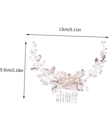 FRCOLOR Pearl Comb Bride Headdress Alloy Hair Comb Decorative Hair Combs Bridal Hair Clip Pearl Floral Hair Barrette Bride Hair Accessory Pearl Hair Pin White Hair Accessories Rhinestones - Buy Online on GoSupps.com