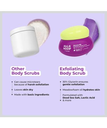 Hula Hoop Moroccan Silk Exfoliating Body Scrub with 2% Lactic Acid Dead Sea Salt Meadowfoam Oil Citrus Gourmand Fragrance 200g - Buy Online on GoSupps.com