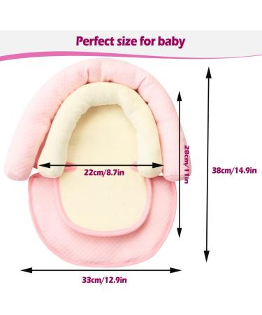 KAKIBLIN 2-in-1 Baby Head Support - Soft Infant Head & Body Support for Car Seat & Stroller, Light Pink - Buy Online on GoSupps.com