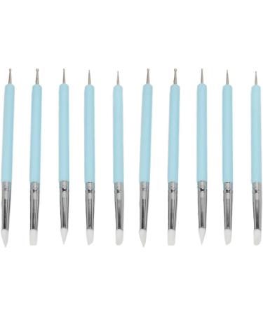 HUSHUI 2 Set Dual Tipped Nail Art Dotting Pen Silicone Head Nail Art Sculpture Polish Carving Pen - Buy Online on GoSupps.com