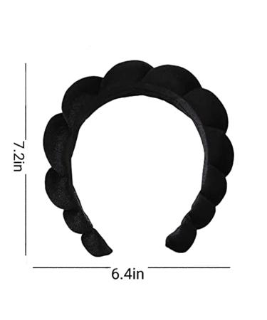 SEPIU Spa Headband for Women - Soft Sponge Fabric Puffy Headband for Skincare, Makeup Removal, and Shower - Black - Buy Online on GoSupps.com