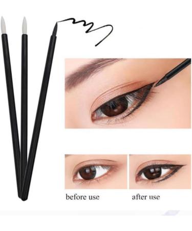 Srutueo 100Piece Beauty Makeup Eyeliner Brushes Make Up Brush Disposable Eyeliner Brush with Cap White - Buy Online on GoSupps.com