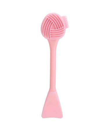 Food Grade Silica Gel Deep Cleansing Face Brush Silicone Face Brush for Facial (Full Pink Double Head Fish Tail Style)