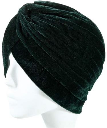 Dark Green Minkissy Velvet Bath Hair Towel Head Wrap | Decorative Makeup Headband Gift for Christmas - Buy Online on GoSupps.com