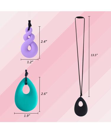 Chew Necklace for Boys and Girls - Silicone Chew Toys 4PCS Set | Teardrop Twist Pendants | Sensory for Autism & Special Needs | BPA Free - Buy Online on GoSupps.com