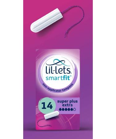Lil-Lets Non-Applicator Super Plus Tampons X 96 | 6 Packs of 16 | Heavy Flow & Non-Applicator Super Plus Extra Tampons X 84 | 6 Packs of 14 | Very Heavy Flow + Super Plus Extra Tampons X 84 - Buy Online on GoSupps.com