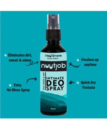 NuutFresh Intimate Deo Spray for Men 3.38 fl oz | Sack Deo Spray | Tea Tree Witch Hazel & Green Tea Extract | Alcohol Free | Controls Sweat & Odour | For Men-Boys - Buy Online on GoSupps.com