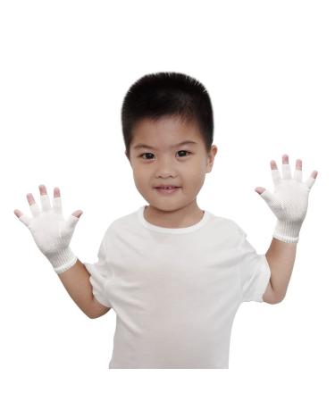 Edenswear Zinc-Infused Fingerless Gloves for Children with Eczema - Wet Wrap Therapy (Medium)
