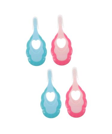 Gatuida 4 pieces baby toothbrush mam-bottles handle travel toothbrush for children toothbrushes for children travel children toothbrush children accessories girls products for children toddler plastic