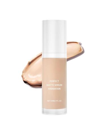 Age Defying Foundation,Perfect Matte Serum Foundation,Foundation Serum for Women,Anti-Aging Serum,Foundation,Light Transparent Coverage,Face Sunscreen (1pc, 30ml)