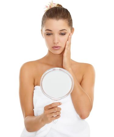 HOAAIGO 3-Fold Hand Mirror with Handle | Dual-Sided Makeup Mirror for Women & Men Perfect Enlarging Cosmetic Mirror - Buy Online on GoSupps.com