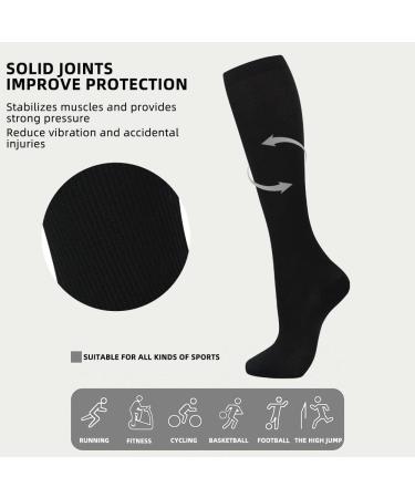Odtmger Compression Socks(7 Pair for Women & Men Circulation 20-30mmhg Knee High Sock is Best Support for Athletic Running Cycling L-XL Black - Buy Online on GoSupps.com