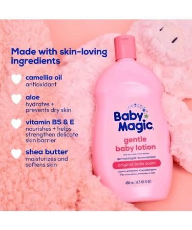 Baby Magic Gentle Lotion with Original Baby Scent - Paraben and Mineral Oil Free - 16.5 FL Oz (Pack of 2) - Buy Online on GoSupps.com