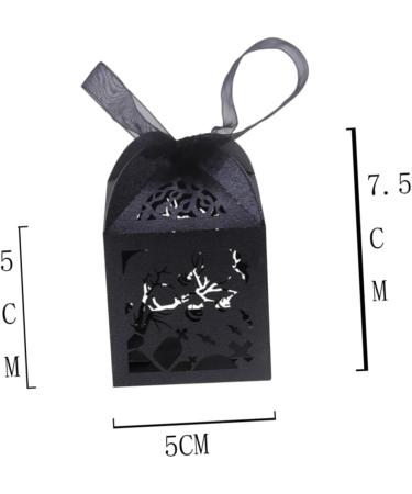 Gogogmee 50pcs box Can Style Branch Creative Black Exquisite Candy Hollow Halloween Container - Buy Online on GoSupps.com