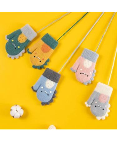YLYMWJ Toddler Mittens on String Thicken Fleece Knit Gloves - Blue | Newborn to 4 Years - Buy Online on GoSupps.com