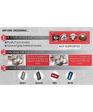 Vadiff Silicone Gas Stove Child Safety Knob Locks | Oven Knob Guard (5 Pk) (Blue) - Buy Online on GoSupps.com