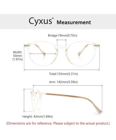 Buy Cyxus Blue Light Filter Glasses for Men & Women - TR90 Ultra-Light Round Anti-UV 400 Retro Clear Frames - Perfect for Computer & Gaming - Buy Online on GoSupps.com