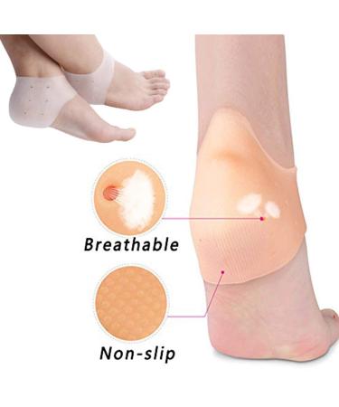 Silicone Heel Cups 4 Pairs - Plantar Fasciitis Inserts & Breathable Heel Protectors for Men and Women - Buy Online on GoSupps.com