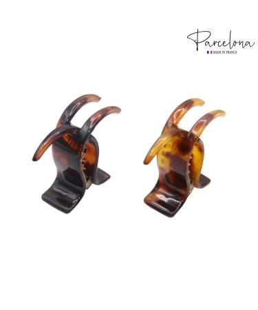 Parcelona French 3 Teeth Savana & Tortoise Shell Fish Style Ponytail Holder Set - Strong Grip Hair Claw Clip - Buy Online on GoSupps.com
