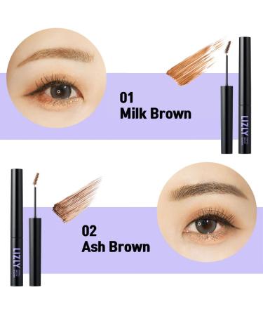 Brow Fixing Gel Shaper & Volumizing Mascara - Long Lasting Korean Eye Makeup (02 Ash Brown) | Shop Now - Buy Online on GoSupps.com