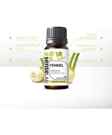 SenseLAB Fennel Essential Oil - 100% Pure Therapeutic Grade Extract for Diffuser & Humidifier - Focus & Productivity - Hair & Skin Care - 10ml - Buy Online on GoSupps.com