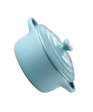 DEARMAMY Ceramic Soup Bowl 1pc Onion Ramen Bowl Stew Bowl Tagine Double Handle Bowl Soup Bowl Micro-Wave Oven Salad Bowl 13.00X9.80X7.50CM As Shown