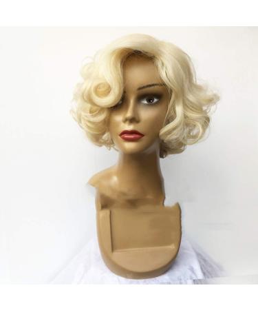 Marilyn Monroe Wig Gold Female Short Curly Hair Light Gold Wig by WIG MINE