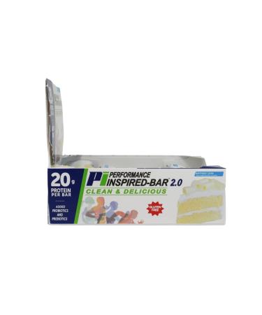 Performance Inspired Nutrition Protein Bar 2.0 - 20g Protein 6g Fiber 3g MCTs Probiotics - Gluten Free Birthday Cake - 12Ct Box - Buy Online on GoSupps.com