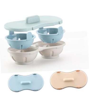 LABRIMP 1pc Microwave Egg Steamer Steamed Egg Cup Mini Egg Cooker Steamed Egg Box Steamed Egg Bowl Two Grids - Buy Online on GoSupps.com