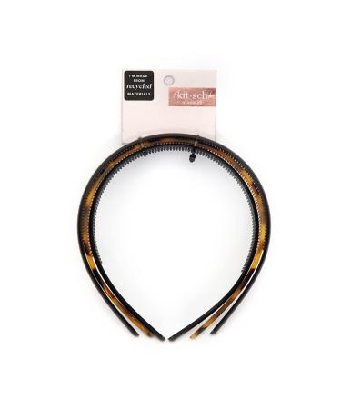 Kitsch Non-Slip Headbands for Women - 3pc Set | Recycled Plastic, Thin Black Bands for Long & Short Hair - Buy Online on GoSupps.com