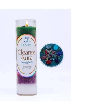 Scented Candle Candle with Crystals Inside Candles for Aura Cleansing Purifying Protection 11oz Non-Toxic Unique Candles - Prayer Candles