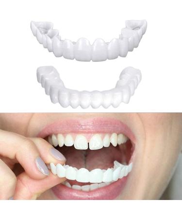 Flipped Warm Veneers Teeth Set Cosmetic Lightening Dentures for Top & Bottom Provisional Fake Teeth for Stunning Smiles - Buy Online on GoSupps.com