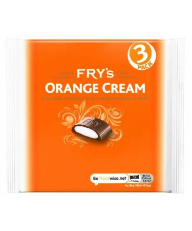 3 x Fry's Orange Cream Chocolate Bar 3 Pack 147g Delicious Tasty And Twisty Treat Gift Hamper