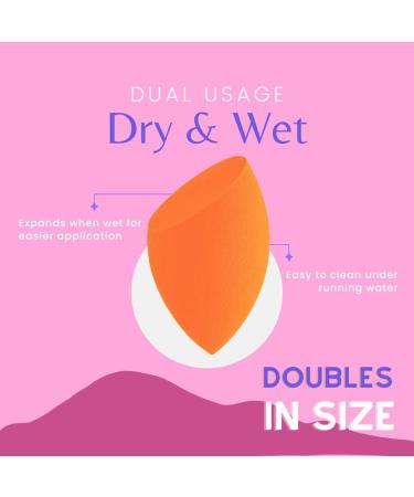 3 Pack HDR Beauty Blender Makeup Sponges - Edged Design, Fine Pore Sizes, Latex Free, for Powders, Creams, Foundation - Pink, Orange, Burgundy - Buy Online on GoSupps.com