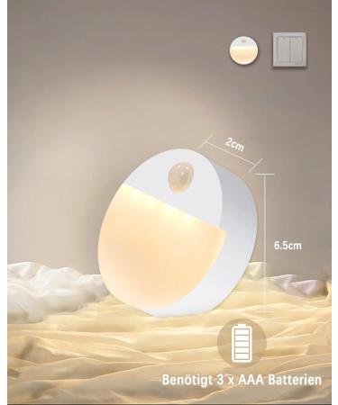 Flowood Night Light with Motion Detector - 4 LED Stair Lights for Kids' Rooms Hallways Bedrooms Kitchen & Cabinets - Battery Operated Warm White T031-W4 - Buy Online on GoSupps.com