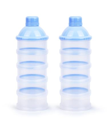 Vicloon Baby Milk Powder Dispenser 2pcs Portable 5 Layers 100ml per Layer Transparent compartments Kids Baby Storage Container Stackable Pots Milk Powder Dispenser & Snack Storage Container Blue - Buy Online on GoSupps.com