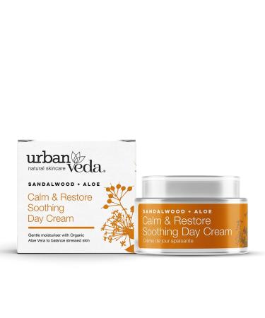 Urban Veda Soothing Day Cream | Sensitive Moisturizer for Women | Soothing & Hydrating Aloe Vera | Rejuvenating Sandalwood & Collagen Boosting Arjuna | Vegan | For Dry & Sensitive Skin | 1.7 Fl Oz.