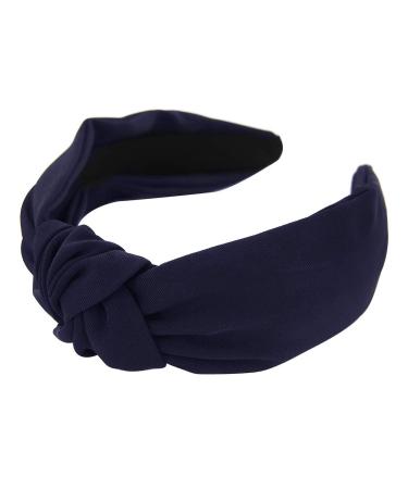 axy fabric headband with knot-vintage-beautiful ladies headband hair accessory headband HR35 (black blue)