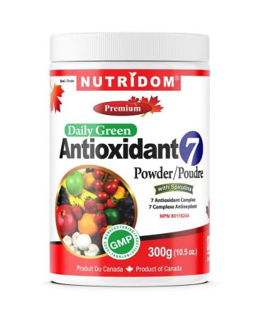 Nutridom All-Natural Antioxidant Superfood Powder - 300g - With Spirulina Acai Berry Curcumin Cranberry Vitamin C Chlorella & Moringa Leaf - Non-GMO Vegan Soy Dairy & Gluten-Free