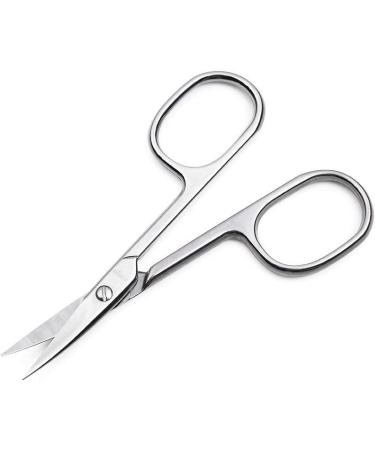 LIVINGO Premium Stainless Steel Manicure Scissors - Multi-purpose Cuticle Pedicure Kit for Nails, Eyebrows, Eyelashes, and Dry Skin - 3.5 inch Curved Blade - A-silver - Buy Online on GoSupps.com