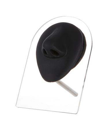 OLYCRAFT Black Silicone Nose Model with Acrylic Display Stands Soft Silicone Flexible Model Rubber Nose Displays Model for Practicing Piercing Jewelry Display Teaching Instructions